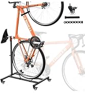 Vertical Bike Stand,Freestanding Space-Saving Bike Rack with Adjustable Height for Wheels Sizes u...