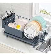 Dish Drying Rack Large Capacity - Stainless Steel Dish Rack for Kitchen Counter with Drain Board,...