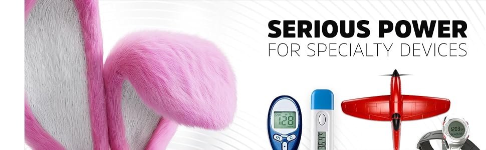 Serious power for specialty devices. Glucose monitor. Themometer. Watch battery