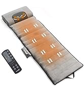 Giantex Massage Mat with Heat, Shiatsu Neck Massager, 8 Vibration Motors, 5 Vibrating Modes, 3 He...