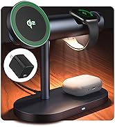 iVANKY Qi2 Certified 4 in 1 Wireless Charger Stand with Nightstand Light for MagSafe Magnetic Cha...