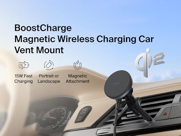 Wireless Charging Car Vent Mount