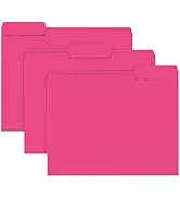 File Folder, RAZCC 150 Pack 1/3 Cut Tab File Folders Letter Size, Magenta, Folders with Tab in Le...