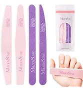 MelodySusie Nail File Kit, 4Pcs Double Sided 100/180 Grit Mixed-Shape Emery Boards For Nails, Pro...