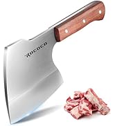ROCOCO Meat Bone Cleaver Knife for Meat Cutting Heavy Duty Butcher Axes Hand Forged Full Tang Cho...