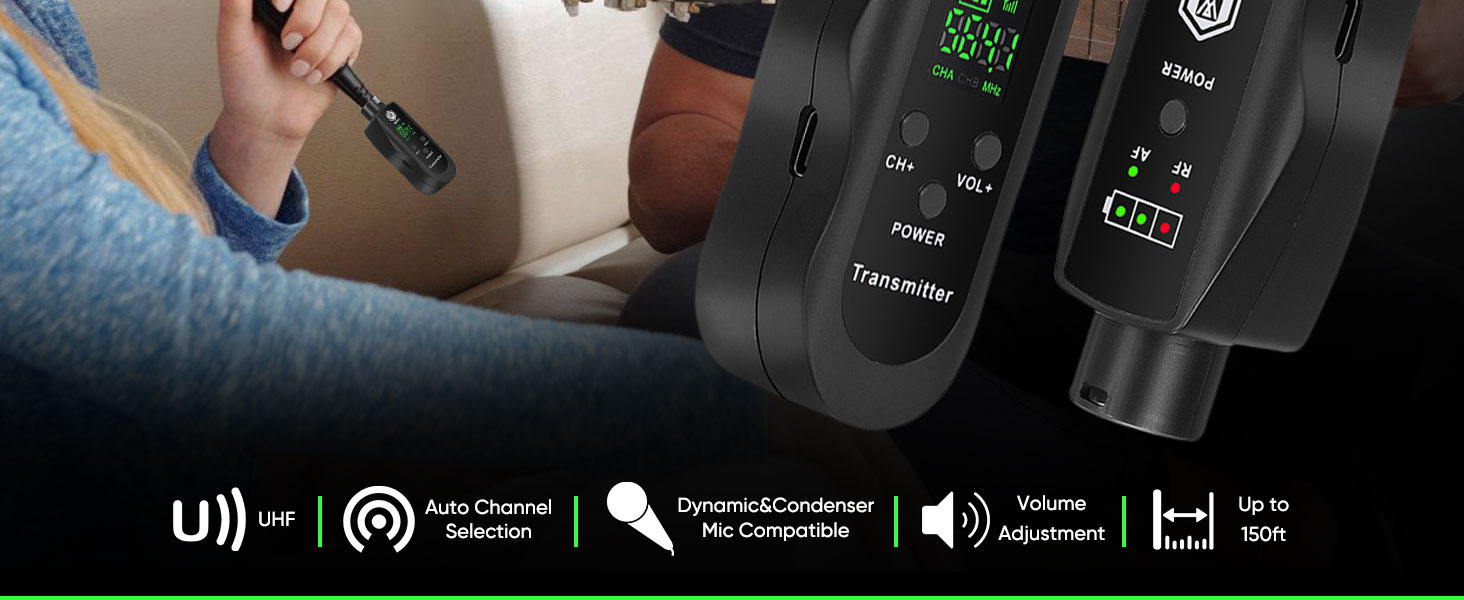 wireless xlr transmitter and receiver