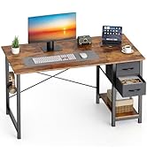 Sweetcrispy 40 Inch Computer Desk with Drawers for Home Office, Writing Desk with X-Shaped Reinfo...