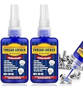GNEOCO Thread Lock Blue 50ml x 2, Threadlocker Medium Strength, Thread Locker for Nuts, Bolts, Fa...