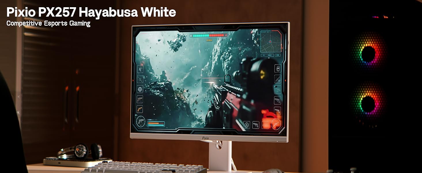 Pixio PX257 Hayabusa White 24.5 inch (24 inch / 25 inch Equivalent