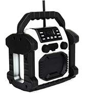 Bingxue FM Radio Receiver,USB Bluetooth Speaker with Clock Alarm/LED Lights,Portable Anticollisio...