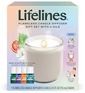 Lifelines Flameless Candle Aromatherapy Essential Oil Diffuser with 4 ClickWick Essential Oil Ble...