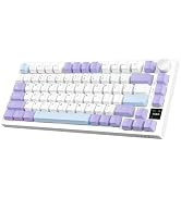 ATTACK SHARK Mechanical Keyboard with TFT Smart Display &amp; Knob,2.4GHz Wireless/Bluetooth/USB-C Wi...