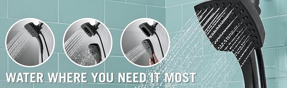 Image of the In2ition hand shower with hand shower docked and undocked