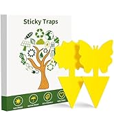 Fruit Fly Traps, 100 Pack Yellow Sticky Traps, Fungus Gnat Traps, Plant Fly Stickers for Indoor a...