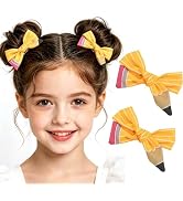 Yellow Pencil Hair Bows Back to School Hair Clips for Girls Cute Pencil Bow Alligator Clip Hair A...