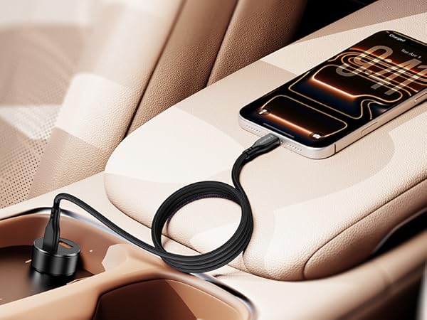 iphone 17 charging cable coiled for car