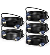 ApoJodly 4K HDMI Cable 12 FT 5-Pack, HDMI Cord 12 Foot High Speed HDMI 2.0 Cable Ultra HD 4K@60Hz...
