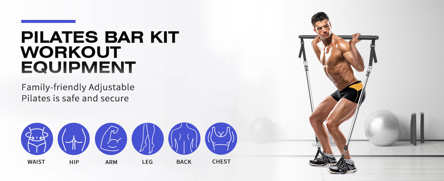 pilates bar ,cofof pilates bar kit with resistance bands , pilates board,christmas decorations