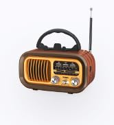 PRUNUS J-150 Small Retro Vintage Radio Bluetooth, Portable Radio AM FM Transistor, D Battery Oper...