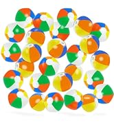 4E's Novelty Mini Beach Balls Bulk Pack - 28/50/100 Pcs - Summer Pool Party Favors for Kids, Infl...