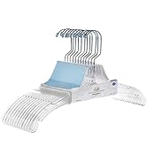 Quality Hangers Clear Hangers 12 Pack - Crystal Hangers for Clothes - Durable Plastic Hanger Set ...