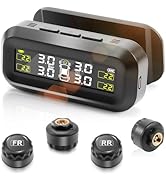 Tire Pressure Monitoring System - Professional Edition Solar TPMS Wireless with 4 External Sensor...
