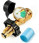 Universal Fit 100lb Propane Tank Adapter Converts POL to QCC1 / Type 1 with Gauge Propane Hose Ad...