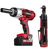 AVID POWER 20V Cordless Impact Wrench 1/2" Bundle with 12V Cordless Electric Ratchet Wrench 3/8"