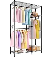 Portable Clothes Rack Heavy Duty Garment Rack, Large Freestanding Closet Wardrobe with Adjustable...