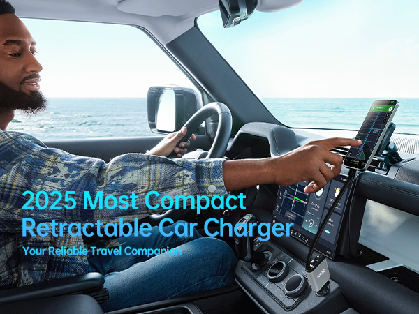 fast car charger car charger usb c fast charge car usb charger multi port retractable charger