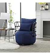 Donext Linen Fabric Barrel Chair, Comfy Accent Chair in Upholstered Linen Fabric with Metal Stand...