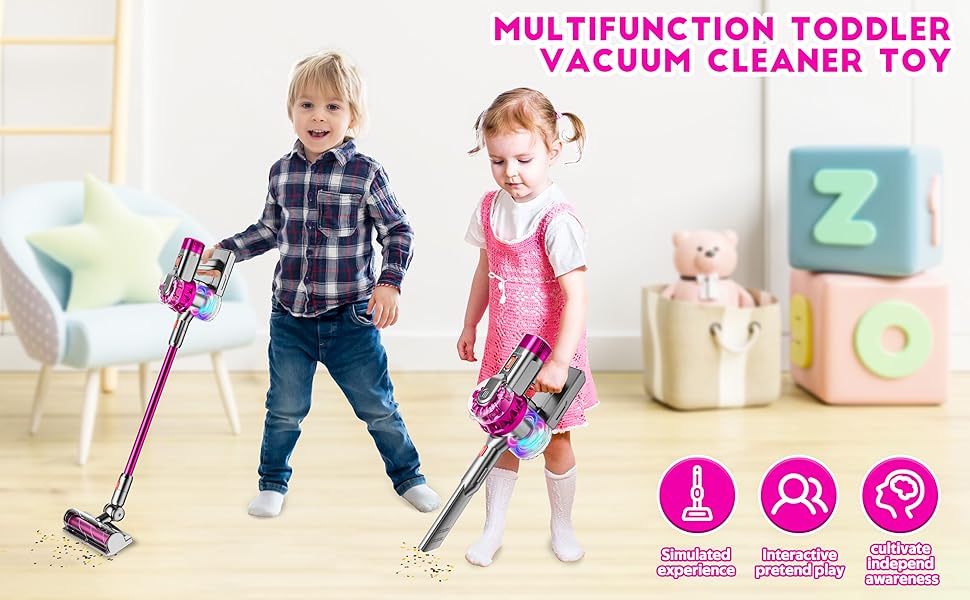 Play Vacuum Toy That Real Works For Toddler Boy Girl Kids