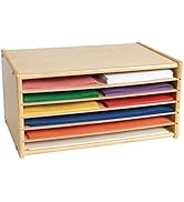 Colorations Wooden Organizer for Paper Storage, 20 1/4" W x 13 1/4" D x 10 1/4" H Construction Pa...
