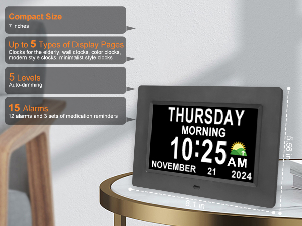 Digital Calendar Dementia Clock