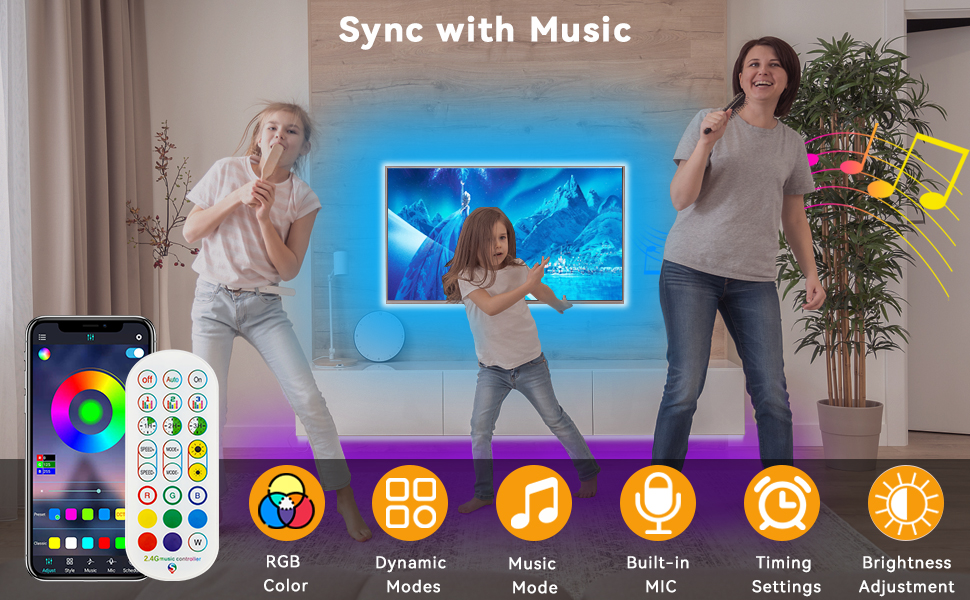 music sync led strip motion sensor under cabinet lights
