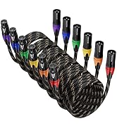 XLR Cable, Microphone Cables 25ft 6 Pack, BEZOKABLE Braided XLR Male to Female 3 Pin Colorful Con...
