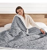 Heated Blanket Electric Throw Blanket - 50''X60'' Washable Fleece Sherpa Heating Blanket for Chai...
