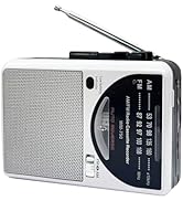 Cassette Tape Player, Cassette Recorder with Automatic Rewind, AM/FM Battery Powered Radio with 3...