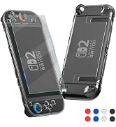 FUNDIARY Clear Case Compatible with Switch 2(2025), Hard PC Shock-Absorption Anti-Scratch Protect...