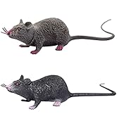 TOYANDONA Halloween Toys Realistic Plastic Rat, 2pcs Fake Prank Scary Rat Realistic Halloween Rat...