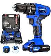 Nichilas Cordless Drill, 21V Power Screwdriver 2 Variable Speed 3/8” Keyless Chuck, 2 X 1500mAh B...