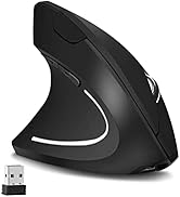 ASOYIOL Left Handed Mouse, Rechargeable Left Vertical Mouse Wireless -2.4G Left Hand Ergonomic Mo...