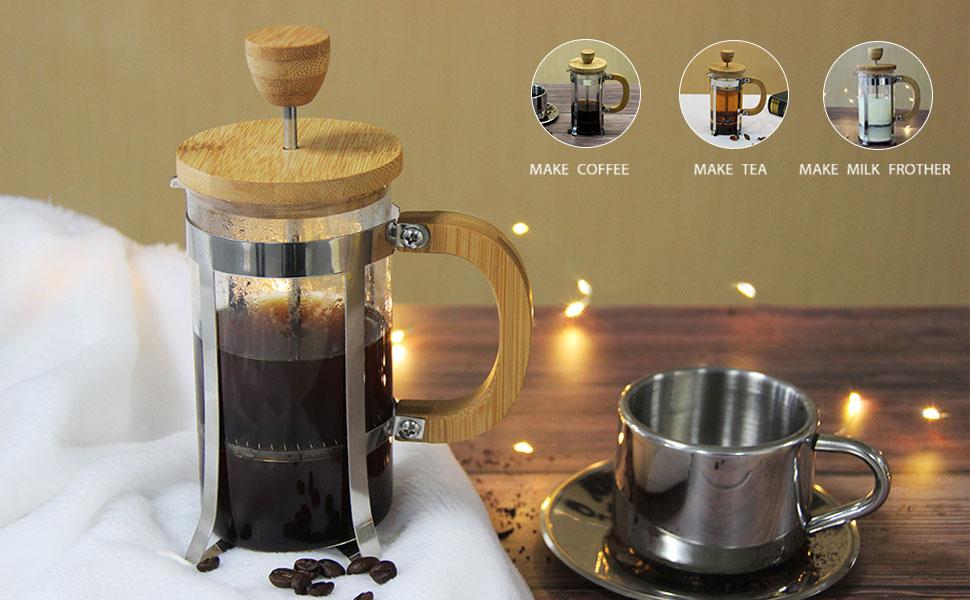 French Press bamboo 