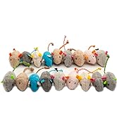 Fashion's Talk 18-Pack Plush Catnip-Filled Mice Toys for Indoor Cats - Realistic Design, 9 Assort...