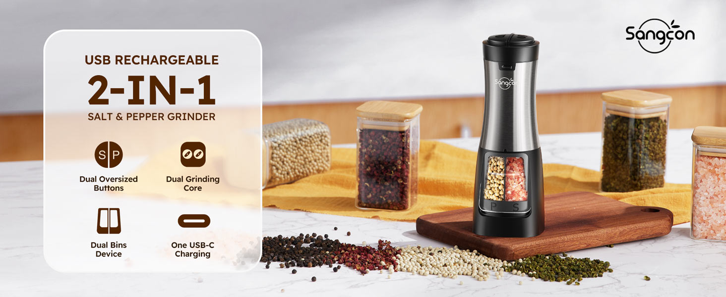 electric salt and pepper grinder set salt and pepper shakers