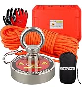 MUTUACTOR 750lb Strong Fishing Magnets Kit Retrieval Magnet N52 Neodymium Rare Earth Magnet with ...
