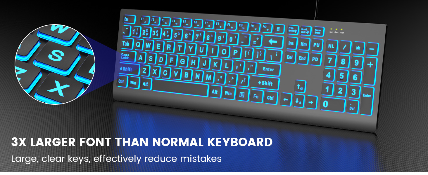 3x large print computer keyboard