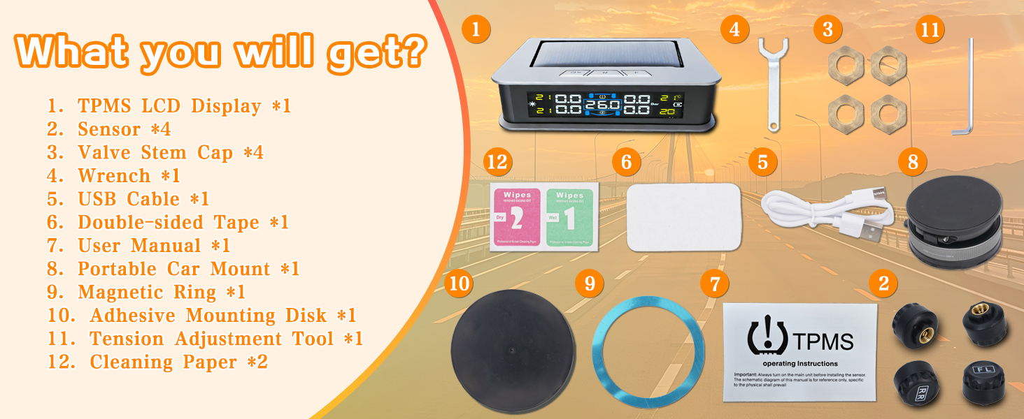 solar tire pressure monitoring system