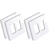 [4 Pack] BESTTEN 2 Gang Screwless Decorative Wall Plate, Mid-Size H4.88" x W4.93", USWP6 Gloss Sn...