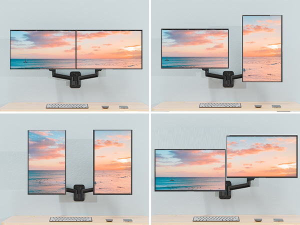 dual monitor wall mount